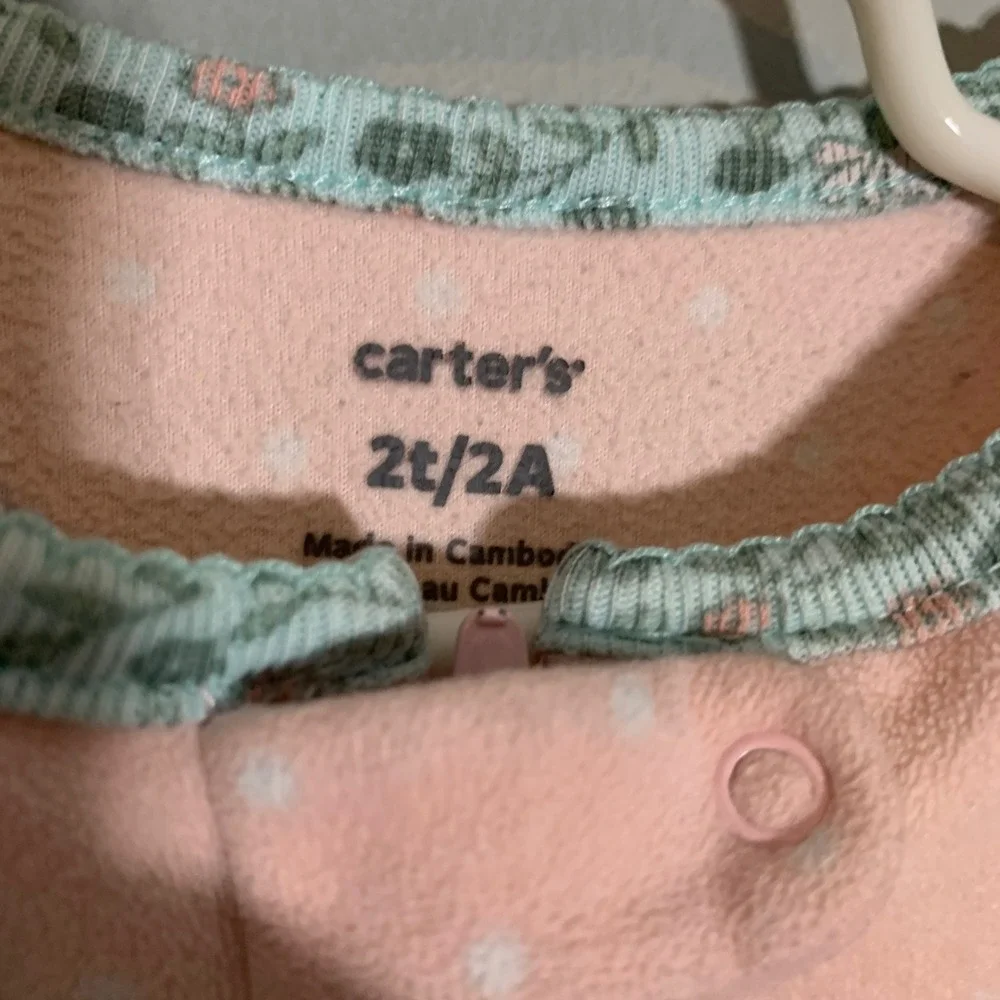 5/$25 Carters Pink Fox Footed‎ Pajamas Sleepers 2T Baby Girl Fleece